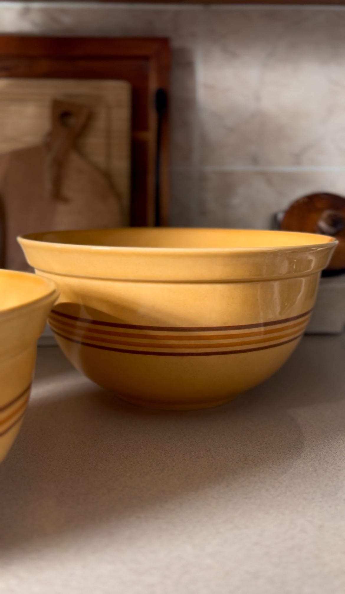 Pfaltzgraff Yellow Mixing Bowl set of 2 in the American Pattern Line (vintage from the 1980s)