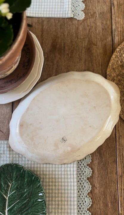 Antique Buffalo Pottery Pink Floral Platter