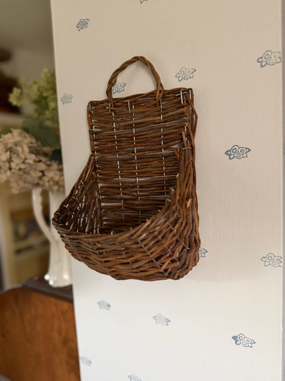 Wicker Wall Pocket Basket (flowers not included)