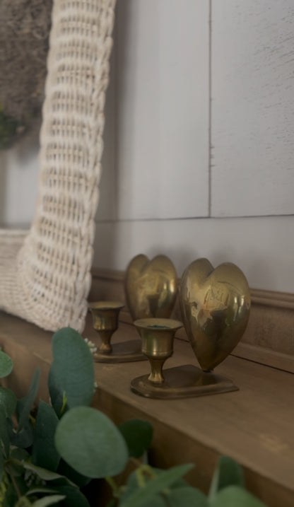 Set of 2 Brass Heart Sconces