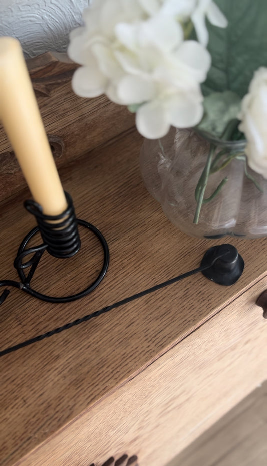 Black Twisted Metal Candle Snuffer