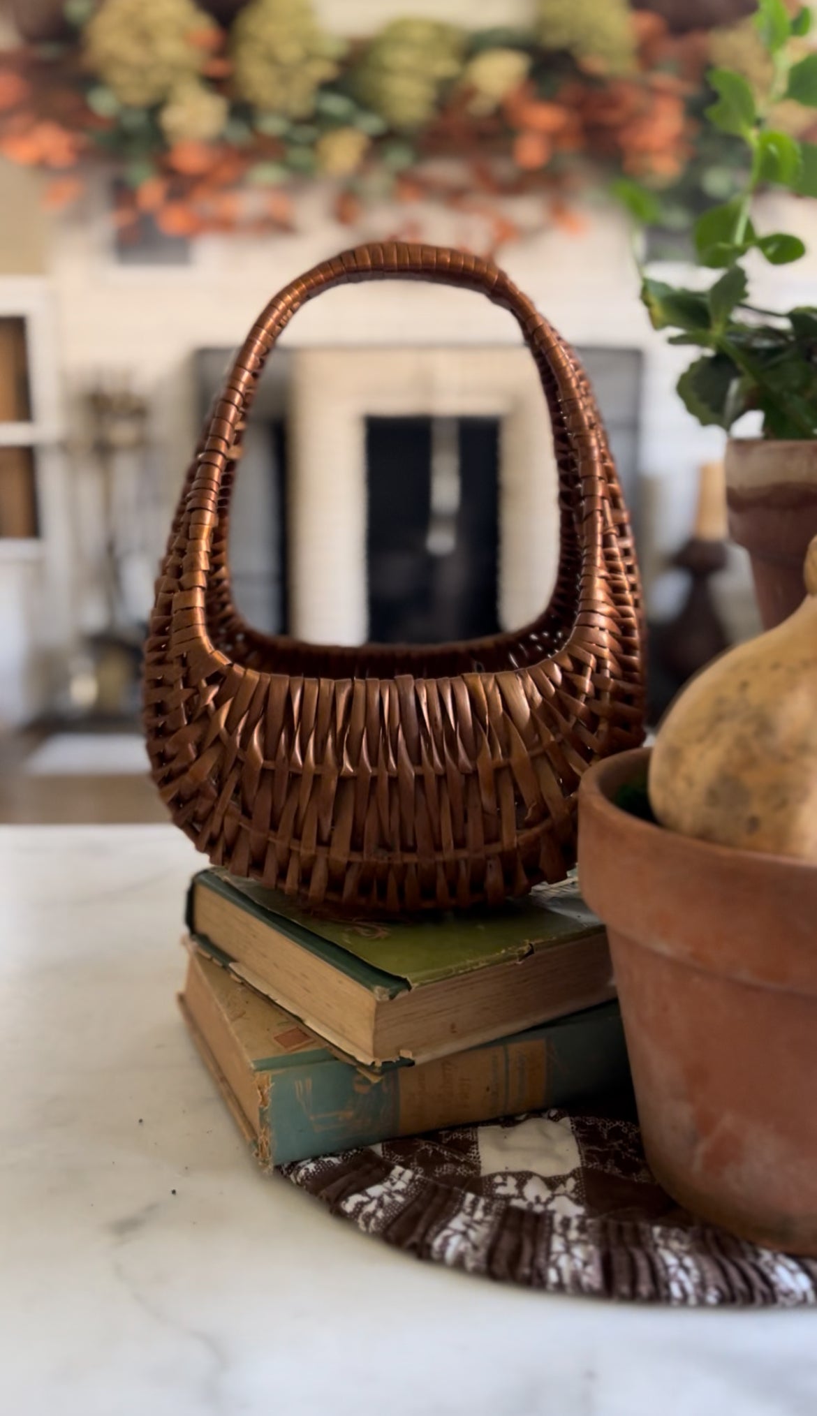 Small Handled Wicker Basket