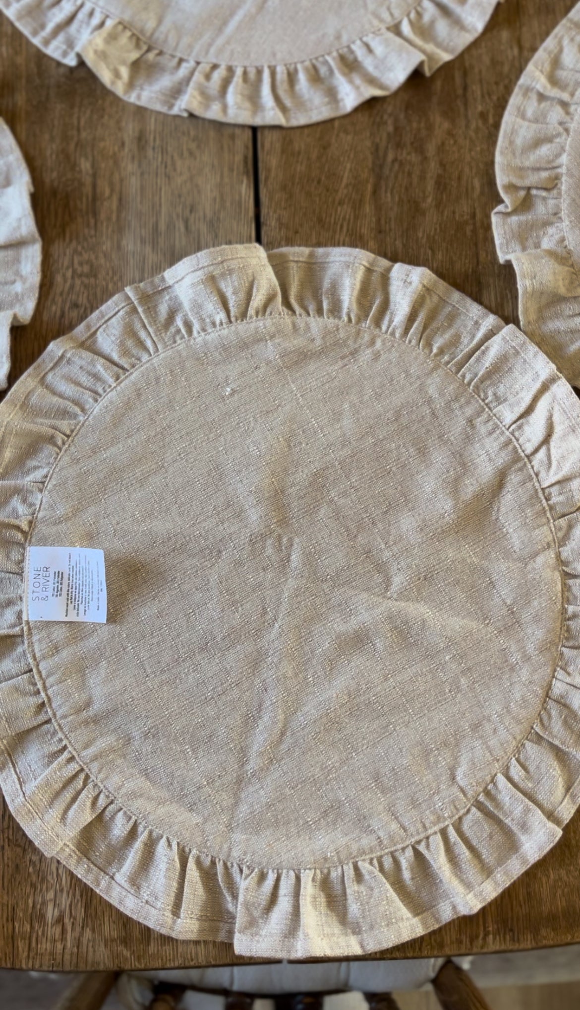 Set of Four Round Ruffled Placemats (plates not included)