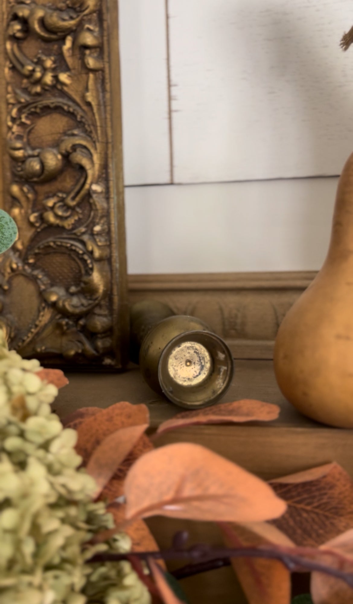 Etched Brass Vase
