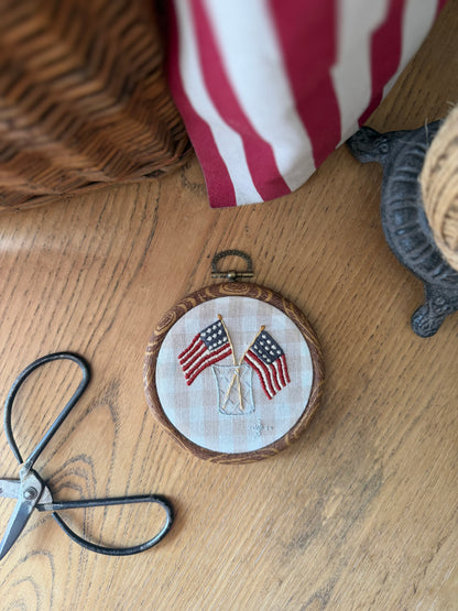 Flags in a Vase Embroidery Magnet