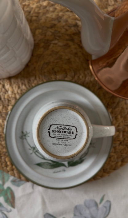 Noritake Stoneware Lily Teacups and Saucers (2 left)