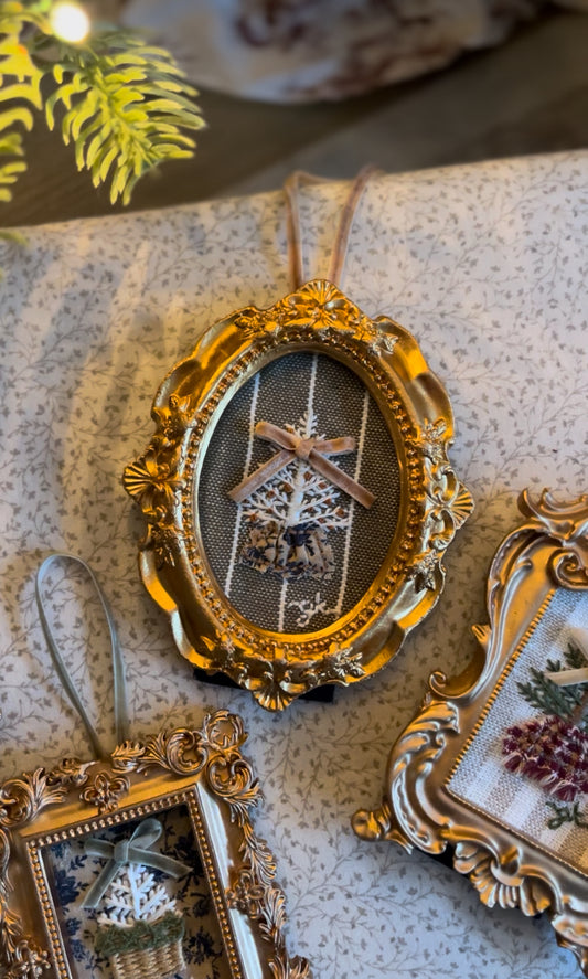 Small White Tree Embroidery Ornament (*available for pre-order in a different frame, see IG stories)