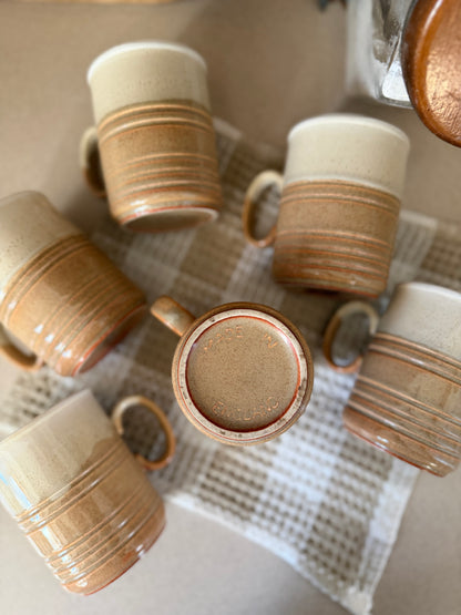 Vintage Stoneware Coffee Mugs made in England (set of 6 - mug tree sold separately)