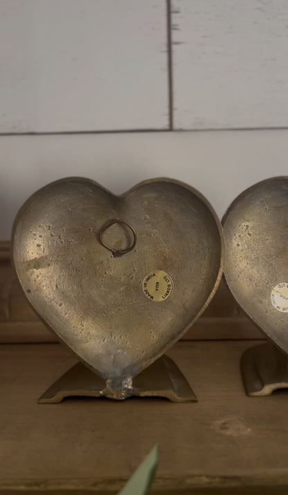 Set of 2 Brass Heart Sconces