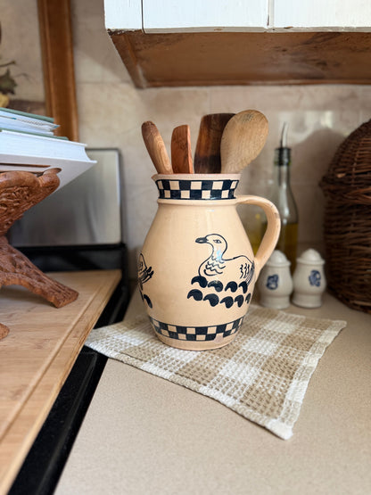 Duck Folk Art Pottery Pitcher