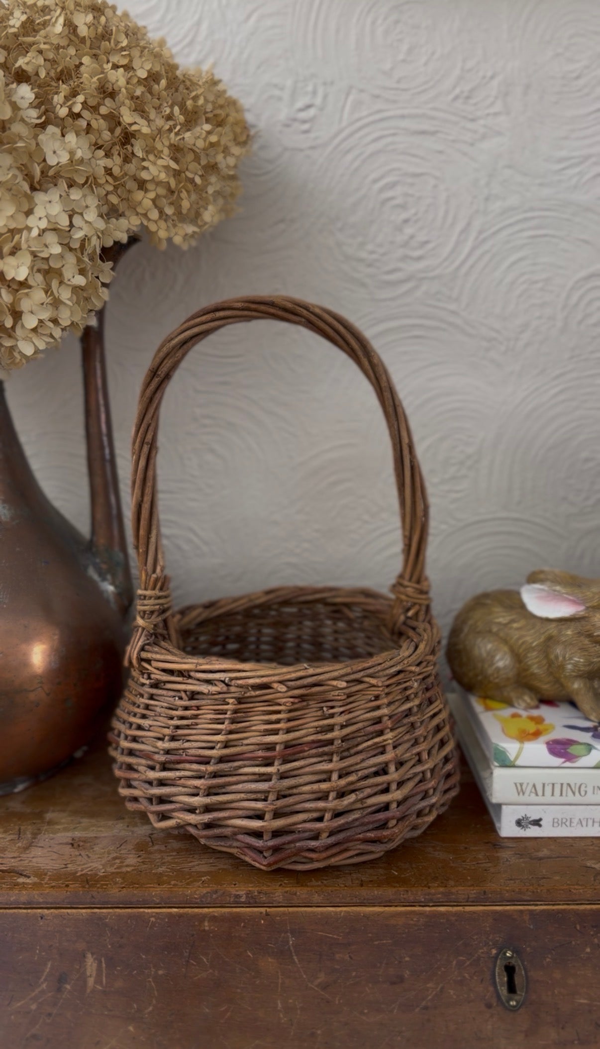 Small Woven Wicker Basket (plant not included)