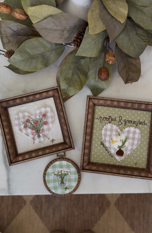 Handmade Embroidery Frames and Magnets (sold separately)