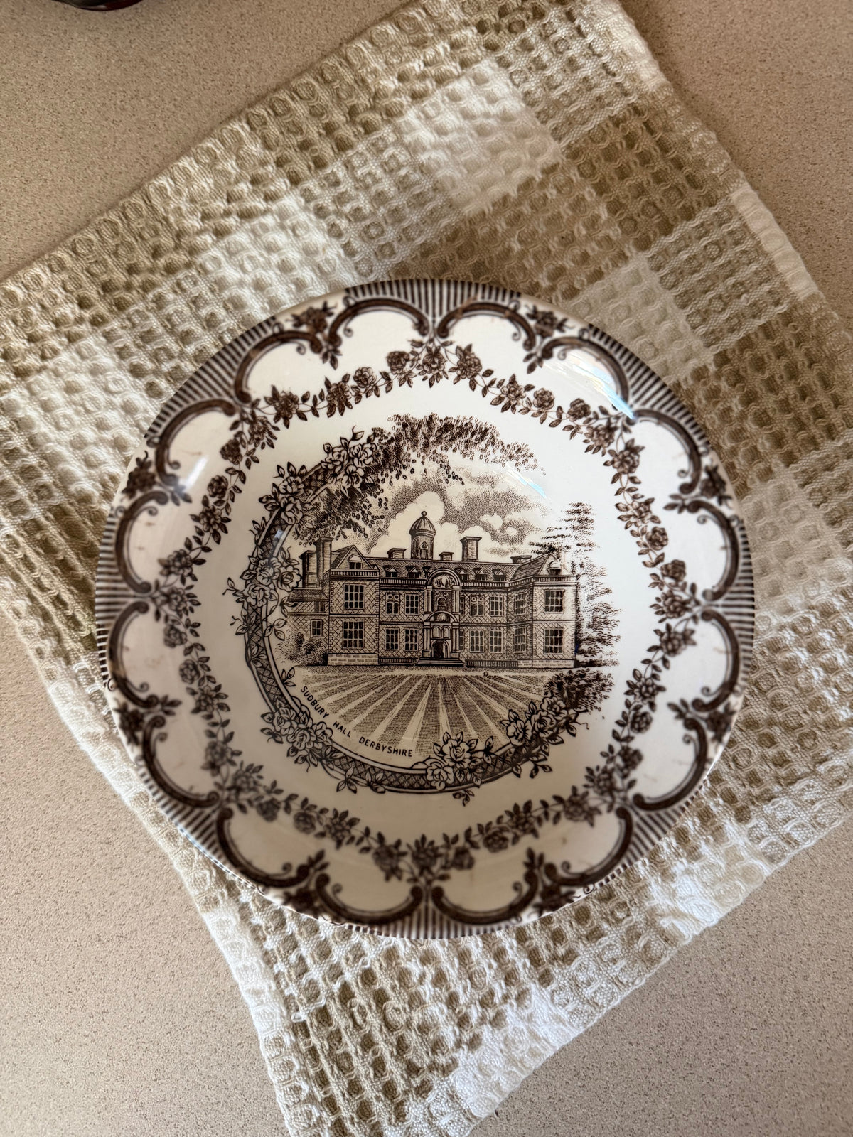 Set of 4 Brown Transferware Bowls by English Ironstone Tableware