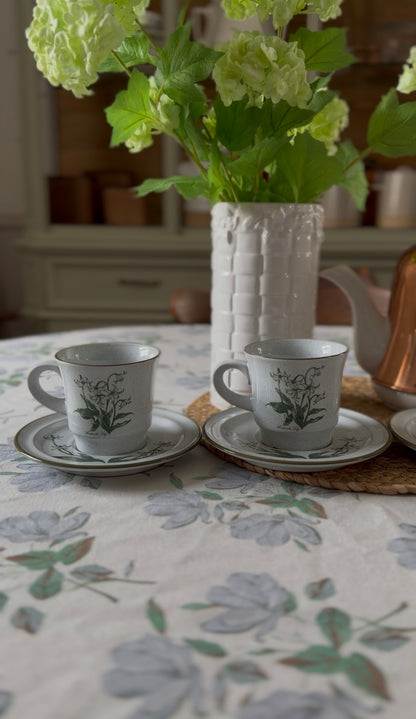 Noritake Stoneware Lily Teacups and Saucers (2 left)