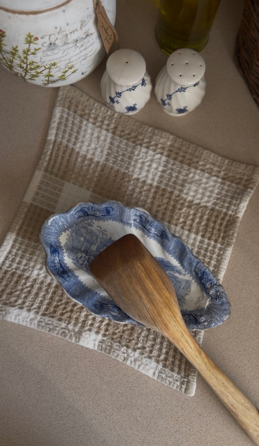 Antique Blue and White Ironstone Dish in pattern "Siam" by J. Clementson
