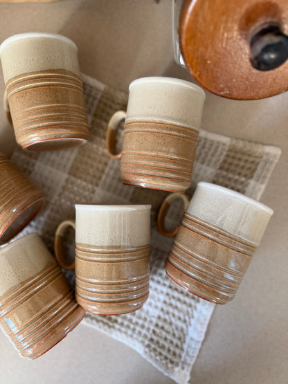 Vintage Stoneware Coffee Mugs made in England (set of 6 - mug tree sold separately)