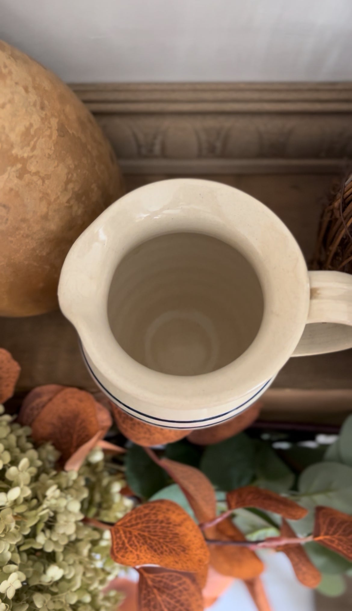 Casey Pottery Striped Stoneware Pitcher