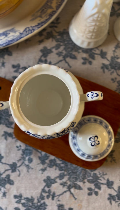 Blue Nordic English Ironstone Sugar Dish