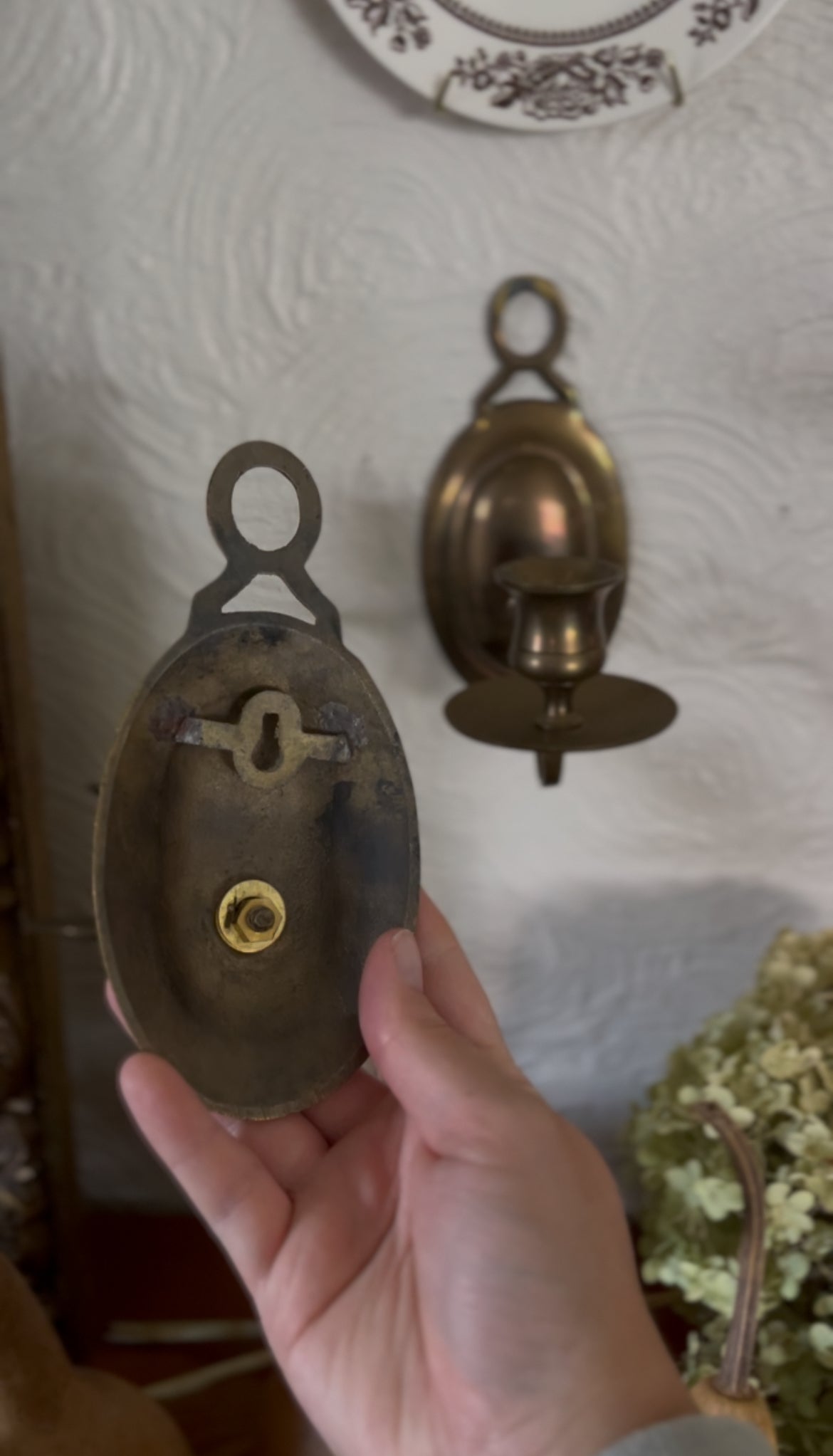 Set of 2 Brass Candle Sconces