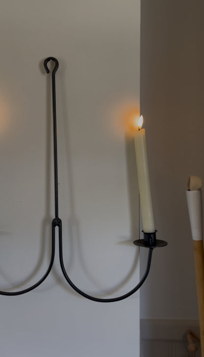 Wrought Iron Double Sconce or Hanging Chandelier