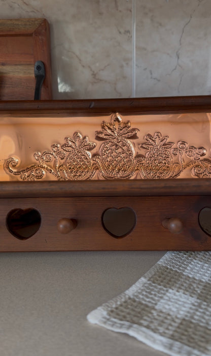 Wooden Shelf with Copper Backing
