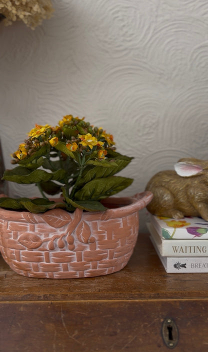Terracotta Basket Planter (flowers not included)