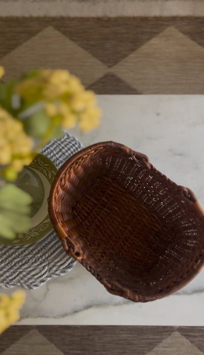 Wicker Double Handled Shopping Basket