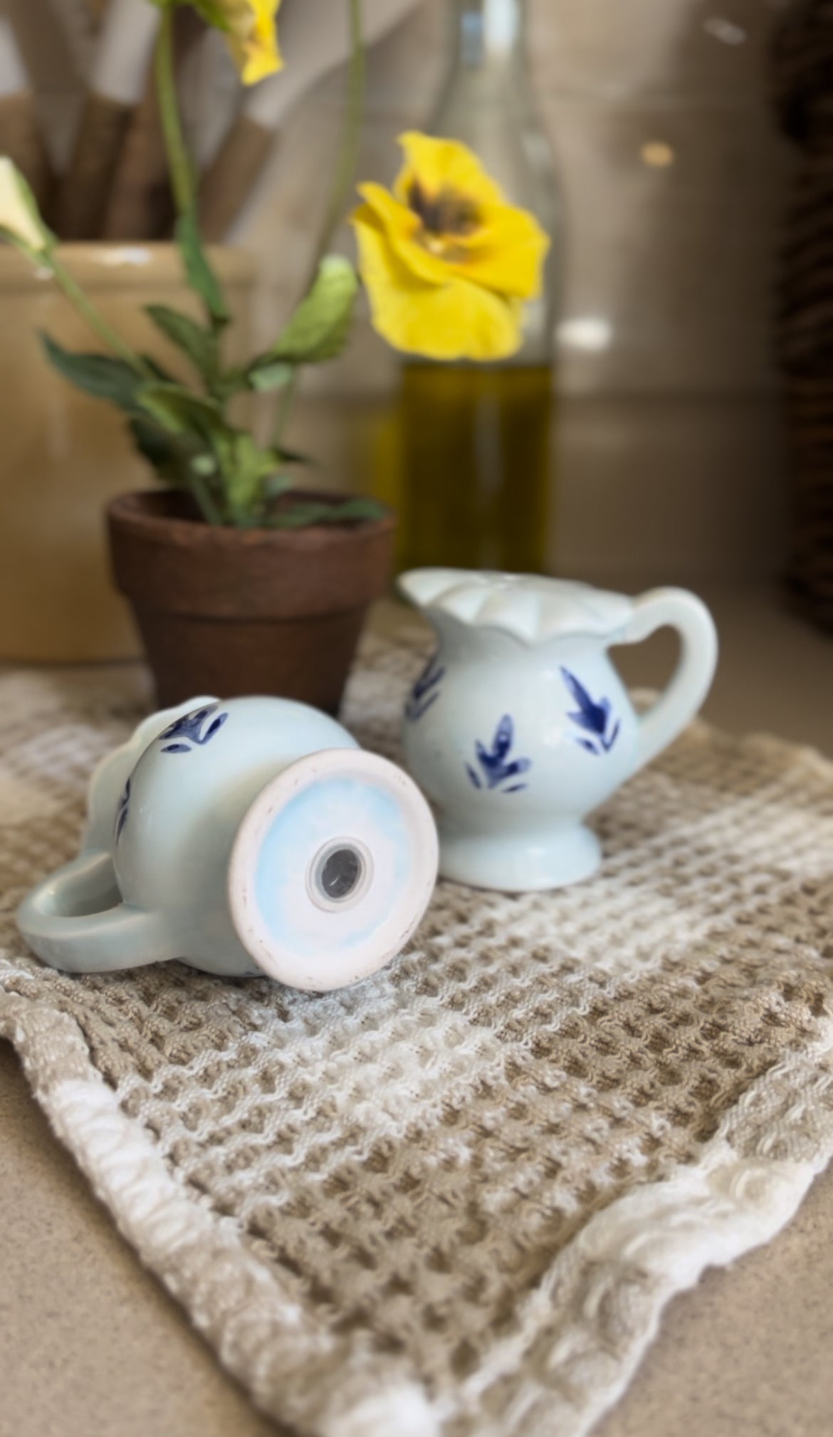 Blue and White Floral Gettysburg PA Salt and Pepper Shakers