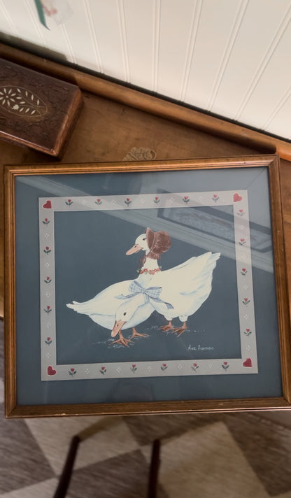 "Ducks" by Ava Freeman Print, Matted and Framed in a Wood Frame