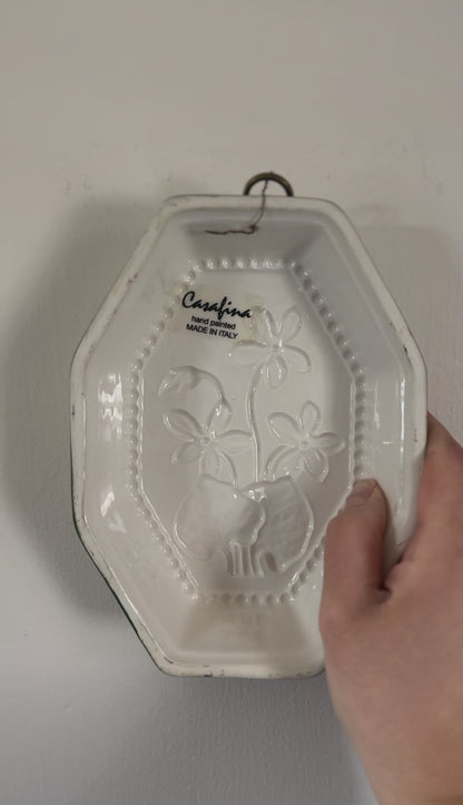 Floral Ceramic Wall Hanging - Hand-painted Made in Italy
