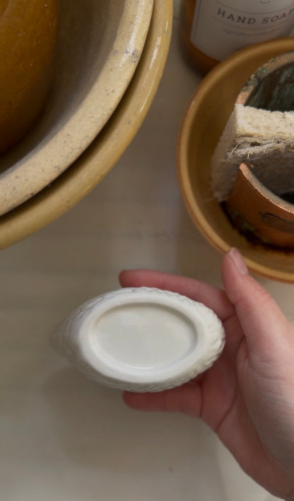 Mini White Ceramic Swan Planter
