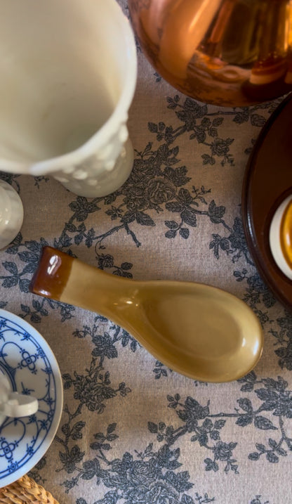 Brown Stoneware Spoon Rest