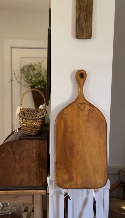 Large Solid Wood Cutting Board with Heart Carving by Foodworks
