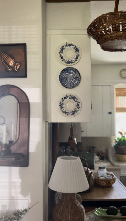Set of 3 Blue and White Plates for Wall Hanging (hangers not included)