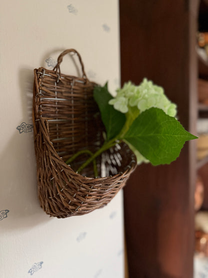 Wicker Wall Pocket Basket (flowers not included)