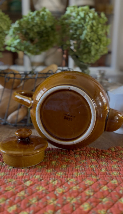 Warm Caramel Colored Ceramic Teapot