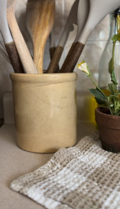 Small Vintage Roseville Crock (utensils not included)