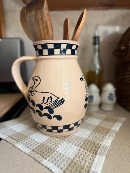 Duck Folk Art Pottery Pitcher