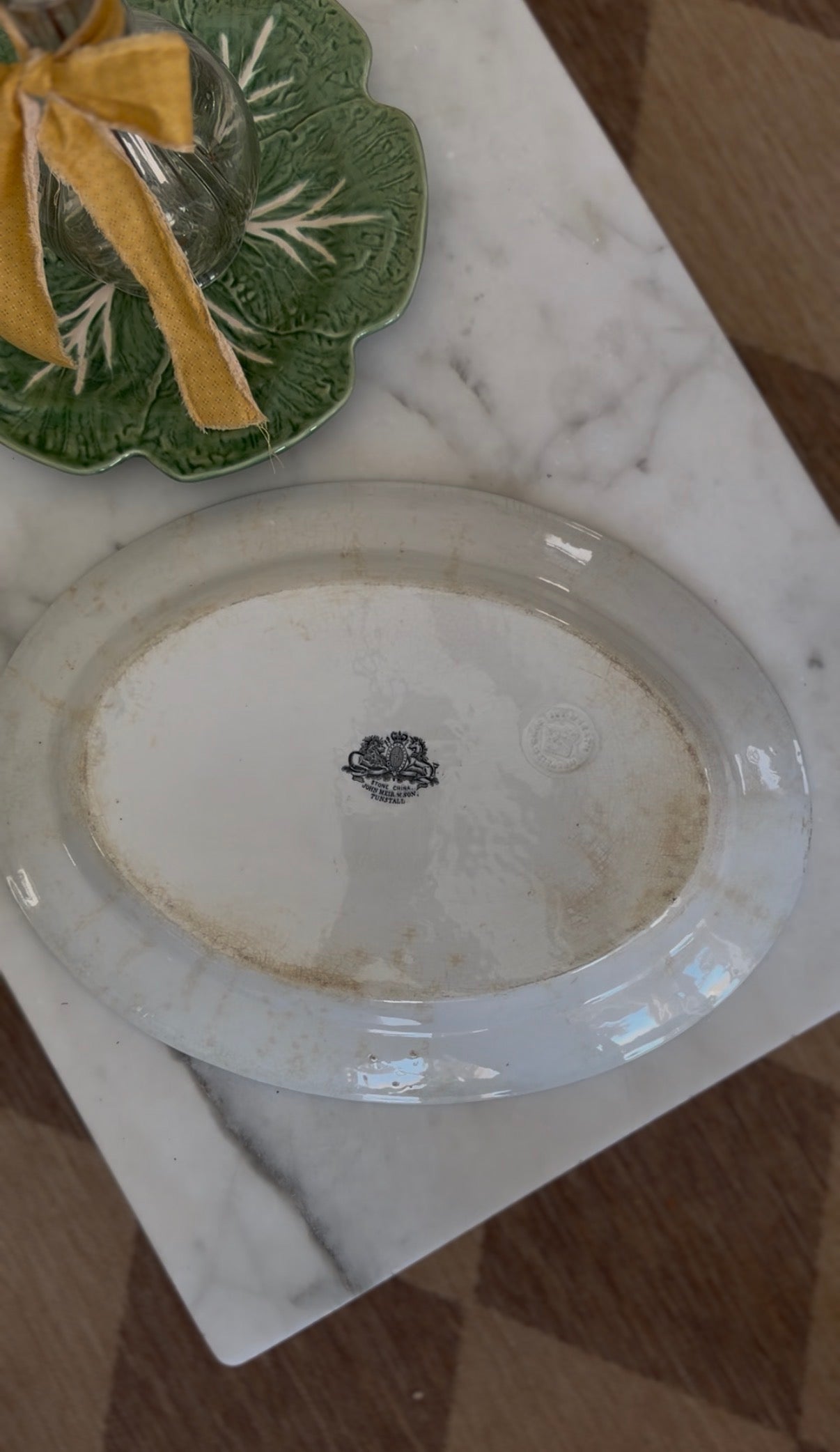 White Stone China Platter by John Meir & Son, made in England