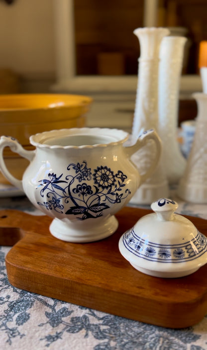 Blue Nordic English Ironstone Sugar Dish