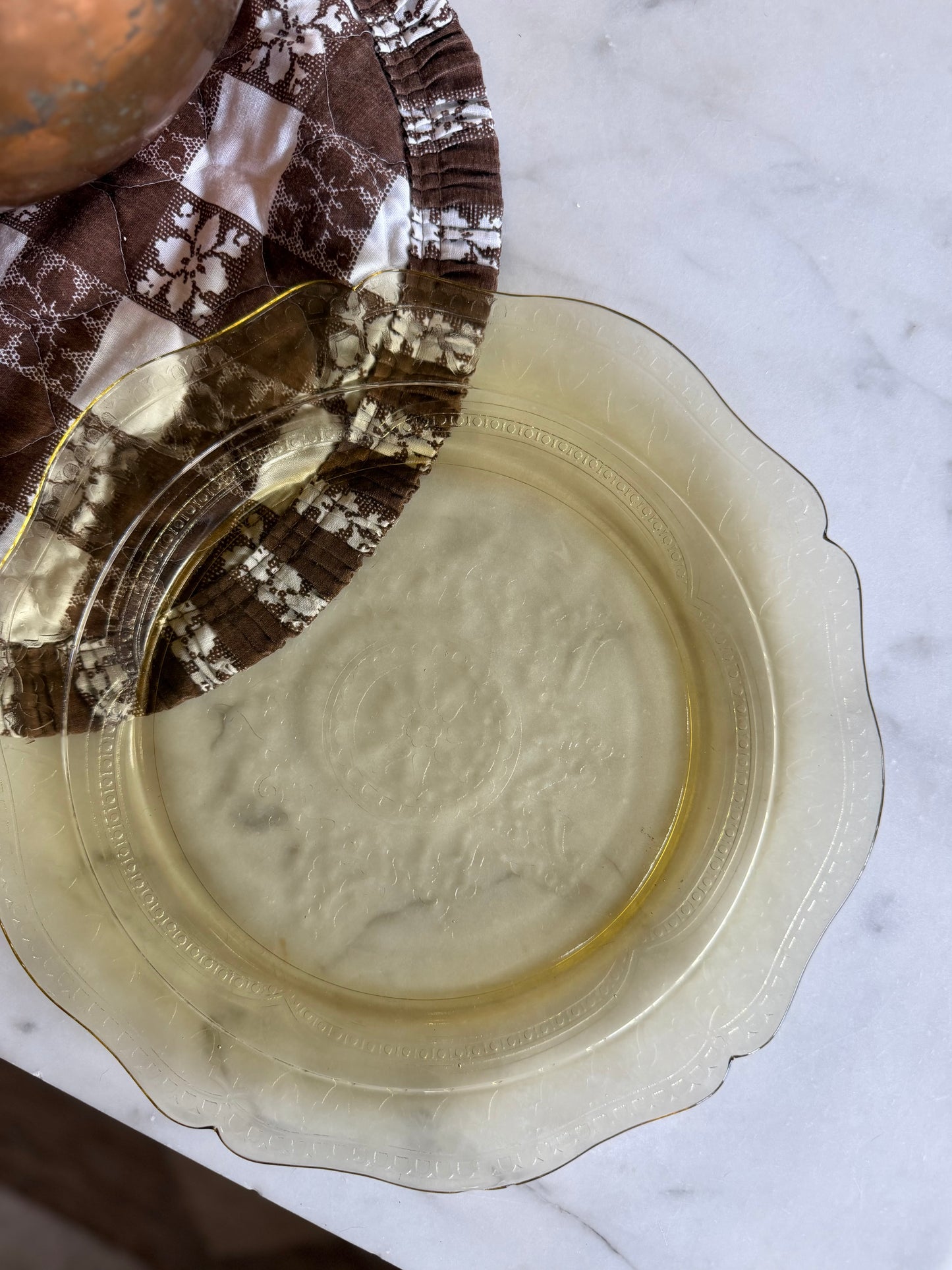 Vintage Amber Depression Glass Dinner Plate
