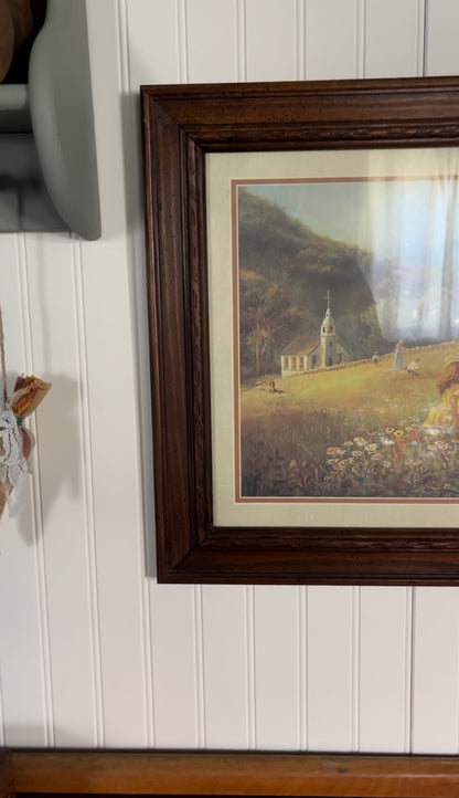 Bettie Felder "thru god's grace" framed matted print of Blessed are the Children