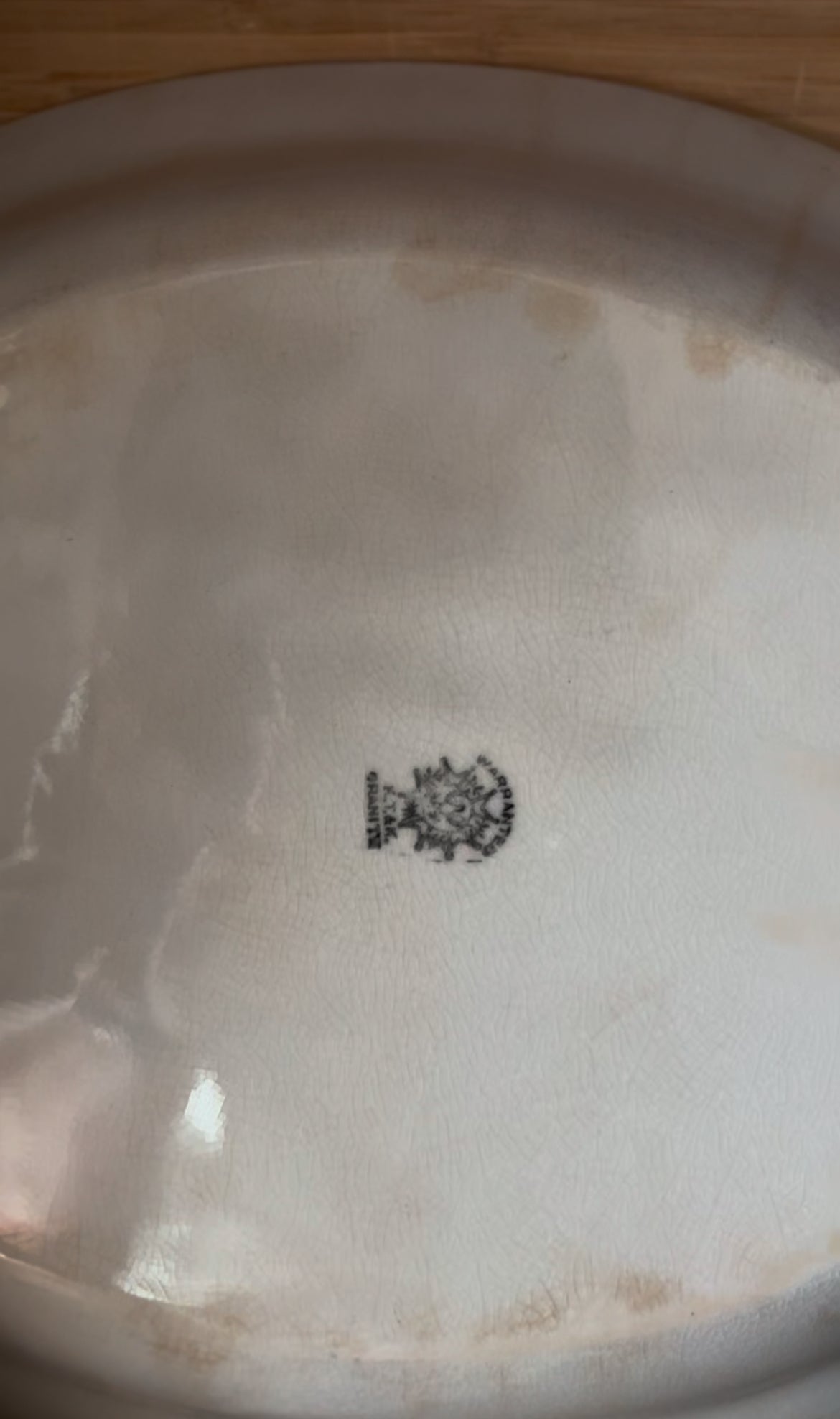Warranted K, T, & K Granite White Ironstone Oval Platter