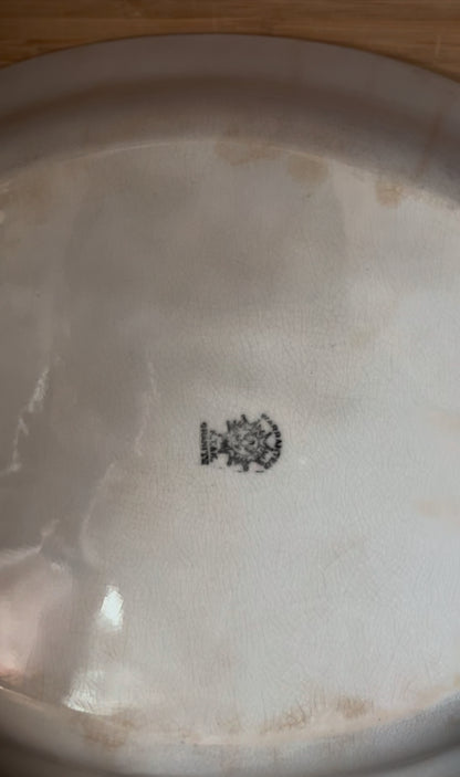 Warranted K, T, & K Granite White Ironstone Oval Platter