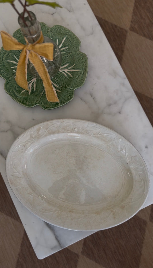 White Stone China Platter by John Meir & Son, made in England
