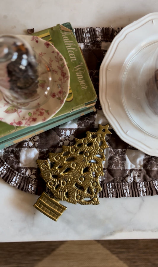 Brass Christmas Tree Trivet by the Artcaster Harleysville PA
