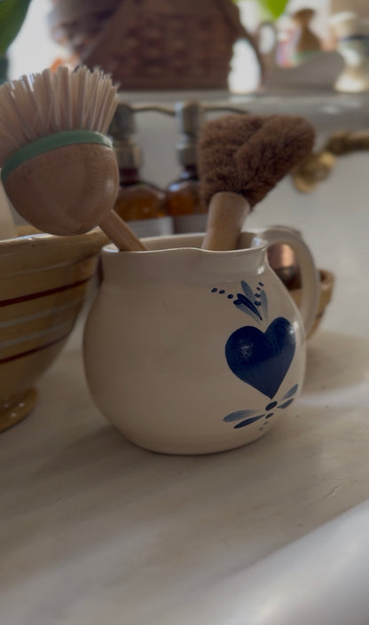 East Texas Pottery Pitcher with Blue Heart Design