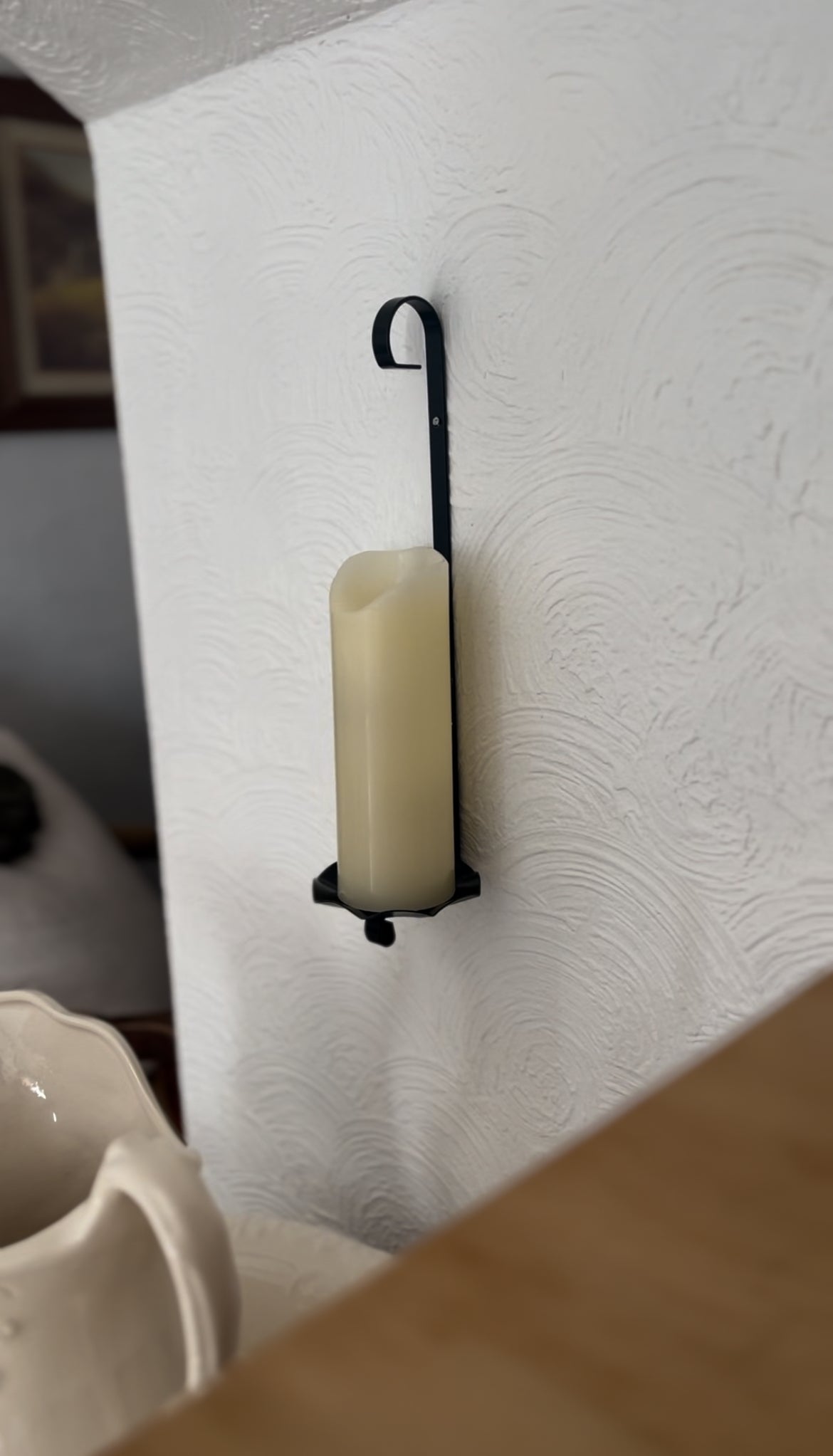 Black Metal Wall Sconce (candle not included)