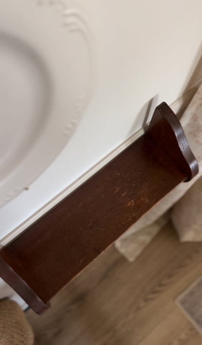 Wooden Wall Shelf with Towel Bar