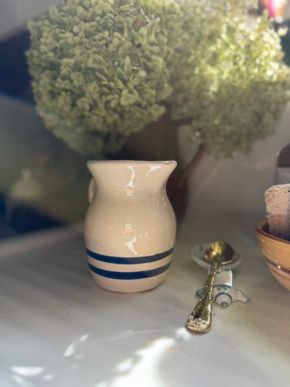 Blue Striped Roseville Ohio Pottery Pitcher